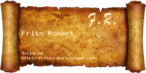 Frits Róbert névjegykártya